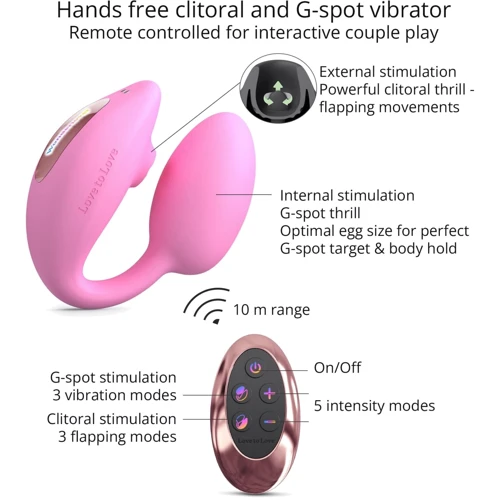 Виброяйцо с вакуумной клиторальной стимуляцией Love To Love Wonderlover Pink Passion