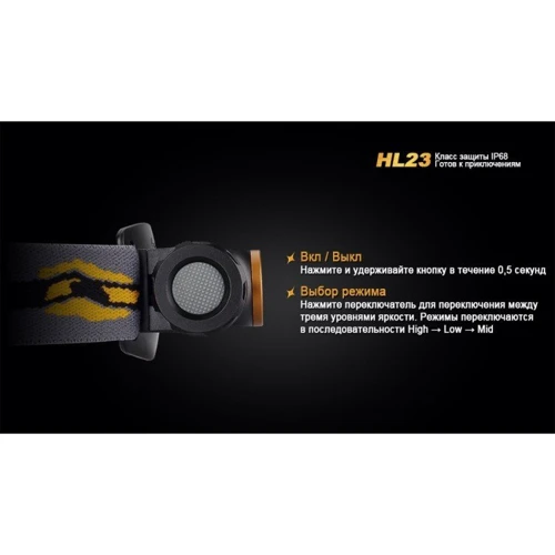 Фонарь туристический Fenix HL23 Yellow фото 12