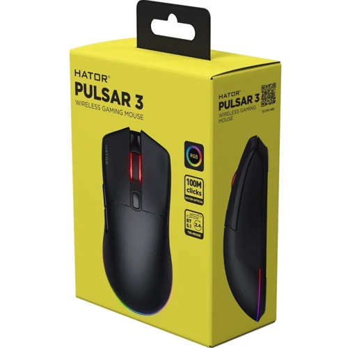 Мышь HATOR Pulsar 3 Wireless Black (HTM630): Радиус действия 10 м