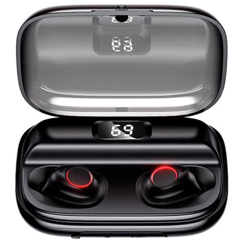 Наушники Usams YJ001 AirBuds with PowerBank 2000 mAh Black: Тип крепления без креплений