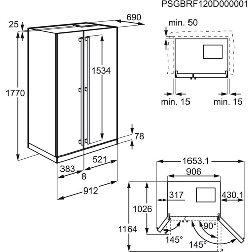 Холодильник Side-by-Side Electrolux EAL6142BOX: Количество дверей 2