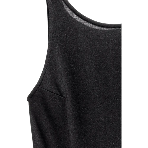 Платье H&M 4292694 42 черное повседневное до середины бедра: Состав Вискоза, Полиэстер, Эластан