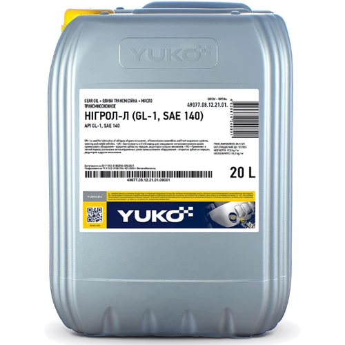 Трансмісійна олія Yuko Нігролл GL-1 SAE 140 20 л
