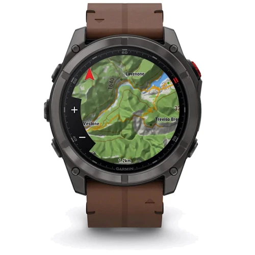 Смарт-часы Garmin Fenix 8 Pro AMOLED 51mm Sapphire Carbon Grey DLC Titanium with Chestnut Leather Band (010-03199-40)