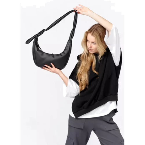 Женская сумка хобо Sambag HOBO S черная (53100001): Стиль Повседневный (Casual)