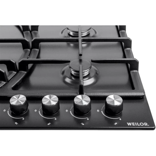 Варильна поверхня газова Weilor GM W 644 BL: Кількість конфорок 4