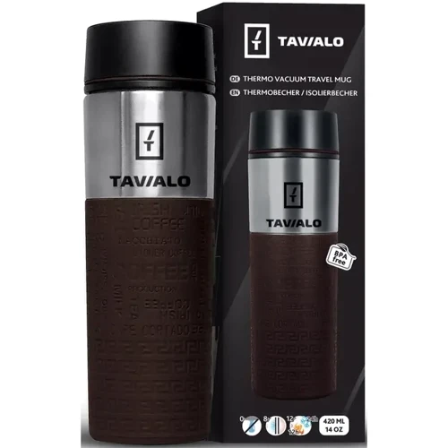 Термокухоль Tavialo termo 420 мл, коричневий (190420112): Матеріал корпусу Нержавеющая сталь