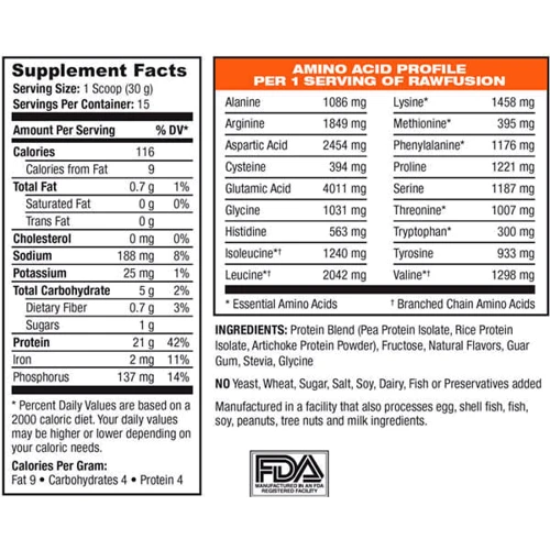 Протеин SAN Raw Fusion 465 g /15 servings/ Vanilla: Вид Рисовые