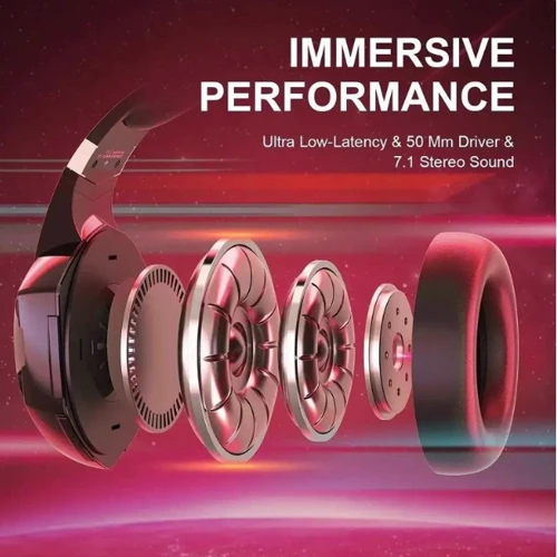 Навушники Kotion Each G2000BT Black/Red: Тип конструкції полноразмерные