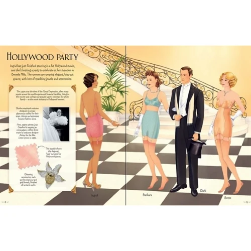 Historical Sticker Dolly Dressing 1930s Fashion / Мода 1930-х років. Книга з наліпками: Производитель Usborne