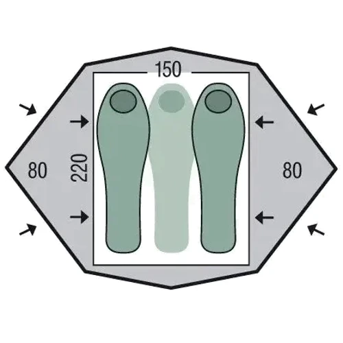 Палатка Pinguin Gemini 150, Green (PNG 111): Количество мест 2