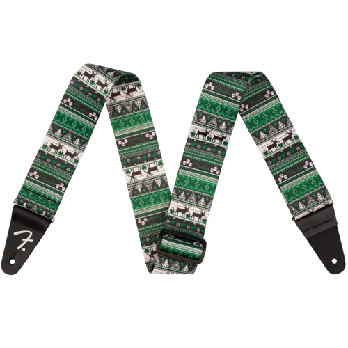 Ремень гитарный FENDER STRAP 2" UGLY XMAS SWEATER GREEN