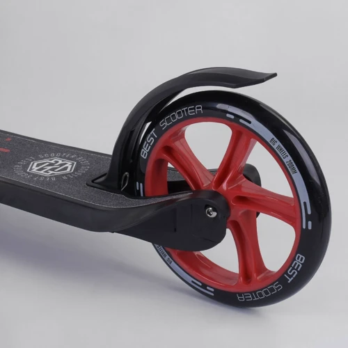Самокат двоколісний Best Scooter c PU колесами, широким велосипедним кермом, новим затискачем керма Black / Red (98442): Максимальне допустиме навантаження, кг 100