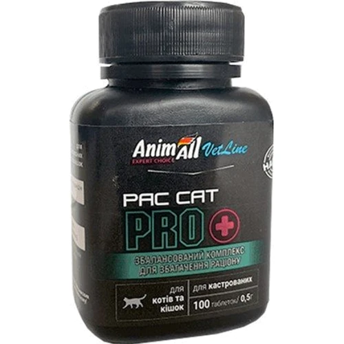 Вітамінна добавка AnimAll VetLine Pac Cat Pro для котів 100 таблеток