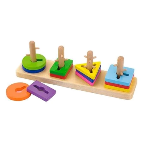 

Деревянная логическая пирамидка-ключ Viga Toys Цветные фигуры (50968)