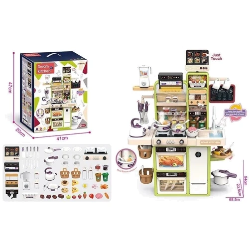 Кухня дитяча Dream Kitchen: 80+ аксесуарів, звукові та світлові ефекти, пара, блендер (93 T-3)