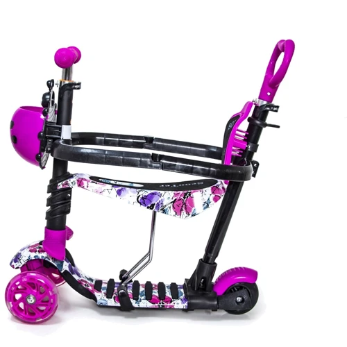 Самокат Scooter "Божья коровка" 5in1. Poppies (многофункциональный, с бортиком) - 1673138509: Количество колес 3