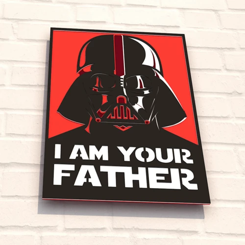 Деревянная картина-раскраска Wortex Woods Постер Дарт Вейдер 35х25 (3DP40003)