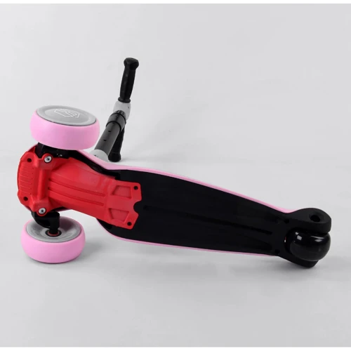 Самокат триколісний Best Scooter, MAXI, складаний алюмінієвий кермо, 3 колеса PU зі світлом Pink (102051): Максимальне допустиме навантаження, кг 60