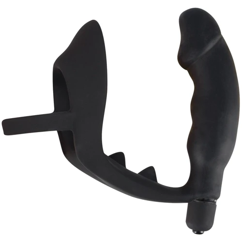 Стимулятор простаты с эрекционным кольцом Orion Black Velvets Ring & Plug