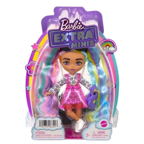 Миникукла Barbie Экстра Леди-радуга (HHF82): Особенности На шарнирах, С подставкой