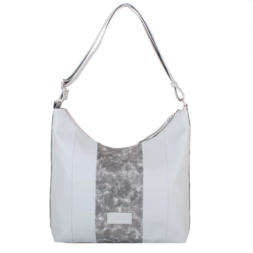 Жіноча сумка хобо Laskara сіра (LK-10249-silver-snake)