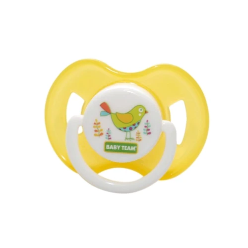Пустушка латексна Baby Team класична, 1шт. 6 + (3222 жовтий)