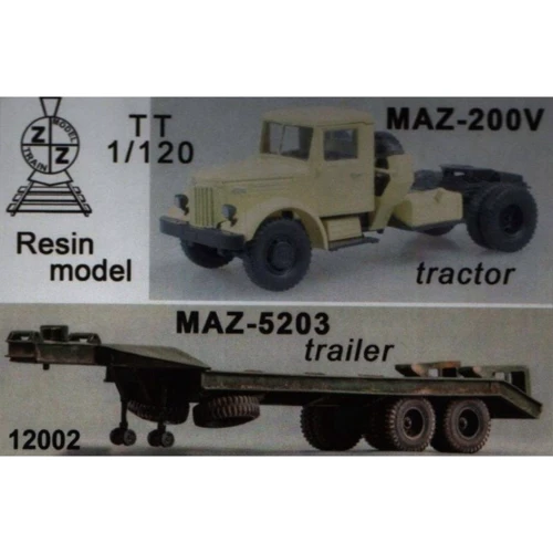 Грузовик ZZ MODELL МАЗ-200В с прицепом