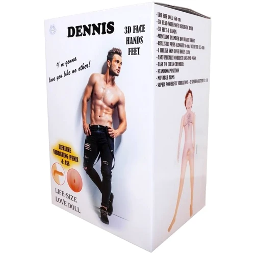 Надувна лялька DENNIS 3D із вставкою з кібершкіри та вібростимуляцією, BS5900003: Для кого унісекс