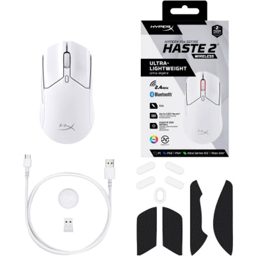 Мышь HyperX Pulsefire Haste 2 Wireless White (6N0A9AA) фото 8
