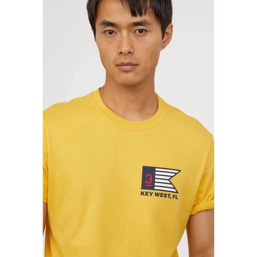 Футболка H&M 6215228 M желтая: Состав Хлопок
