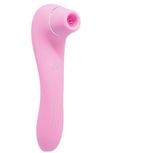 Вибратор и вакуумный клиторальный стимулятор Alive Midnight Quiver Pink - секс-игрушка 2в1