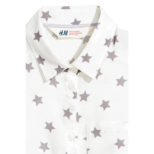 Рубашка H&M 5057186 170 см белая: Тип Рубашки