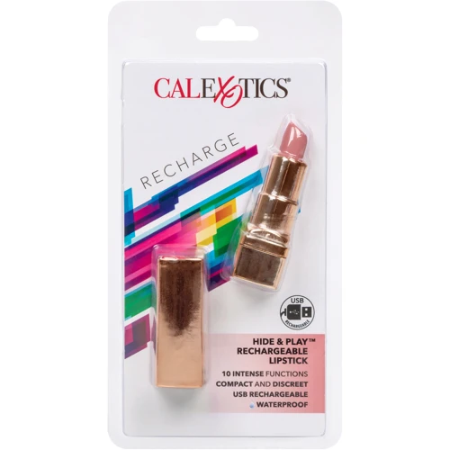 Вибратор в форме помады CalExotics Hide Play Lipstick Recharge, розовый