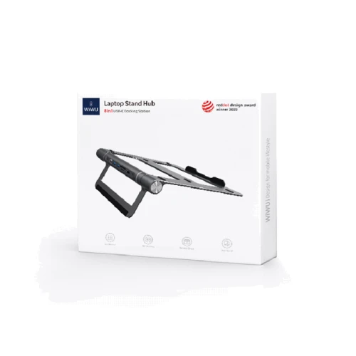 Адаптер WIWU AcmeJoy Adapter+stand A821CH USB-C to 2xUSB-C+2xUSB3.0+SD+RJ45+HDMI Gray фото 8