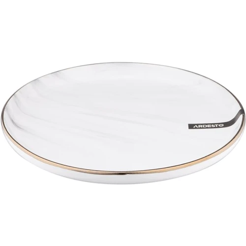 Тарілка десертна Ardesto Marmo 19 см біла (AR2919MRW)