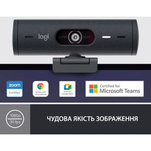 Logitech Brio 500 Graphite (960-001422): Крепление/установка Прищепка