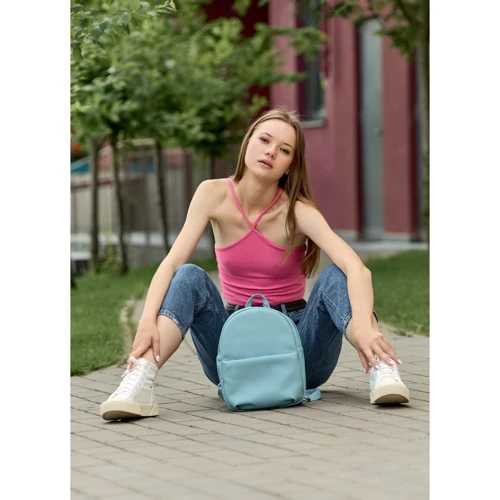 Женский рюкзак Sambag Brix KQH голубой (11321010): Фактура Матовая, Гладкая