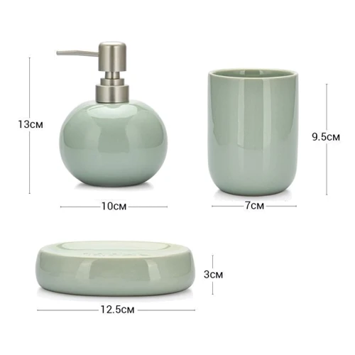 Набор Fissman Дозатор для жидкого мыла 300 мл + Стакан 290 мл + Мыльница (9508)