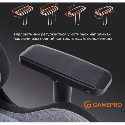 Ігрове крісло Gamepro GC900DB Size XL Fabric Dark Grey фото 16