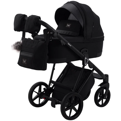 Коляска 2 в 1 Adamex Gallo Thermo GA-12 black diamond фото 12