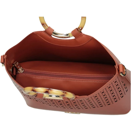 Женская сумка тоут Nobo коричневая (NBAG-I3340-C017): Фактура Перфорация, Матовая, Гладкая