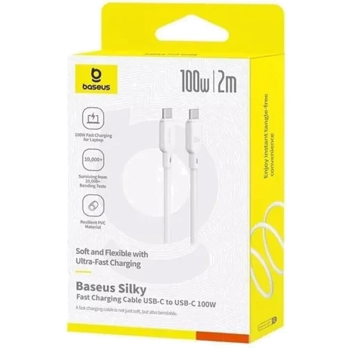 Кабель Baseus Cable USB-C to USB-C Silky Series 100W 2m White (P10377704213-01) фото 7