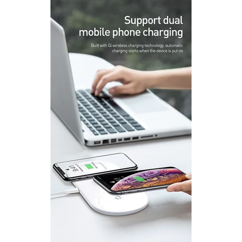 Зарядний пристрій Baseus Wireless Charging Smart White (WX3IN1-C02) for Apple iPhone, Apple Watch and Apple AirPods фото 6
