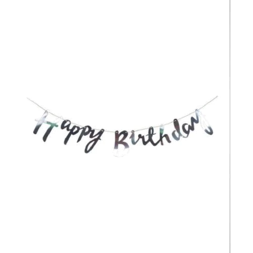 Украшение помещений Гирлянда 871072 Happy Birthday, серебро фото 2