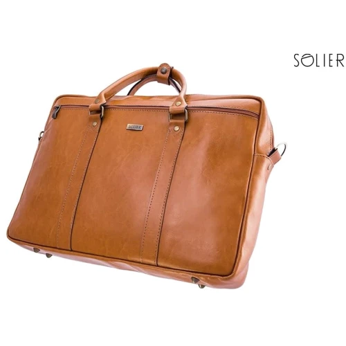 Сумка для ноутбуков Solier 17" KILBRIDGE Leather Case Camel (SL03Camel): Материал кожа