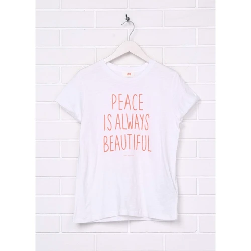 Футболка H&M б6197847 134-140 см белая