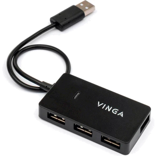 Адаптер Vinga Adapter USB to 4xUSB2.0 Black (VHA2A4): Інтерфейс підключення USB 2.0