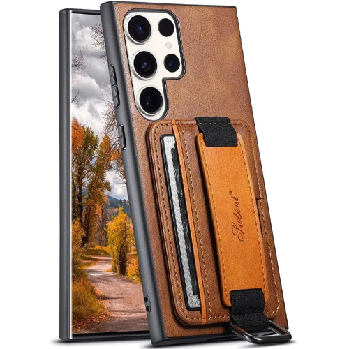 Чохол для телефона Epik Leather Case Wallet and Straps Brown для Samsung S928 Galaxy S24 Ultra: Сумісність Samsung S928 Galaxy S24 Ultra