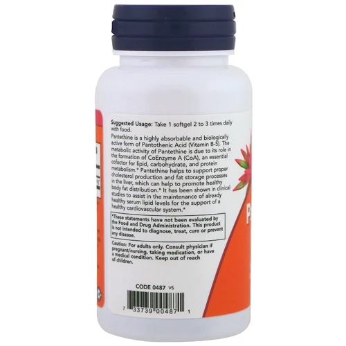 NOW Foods Pantethine 300 mg Softgels 60 caps: Пол Унисекс